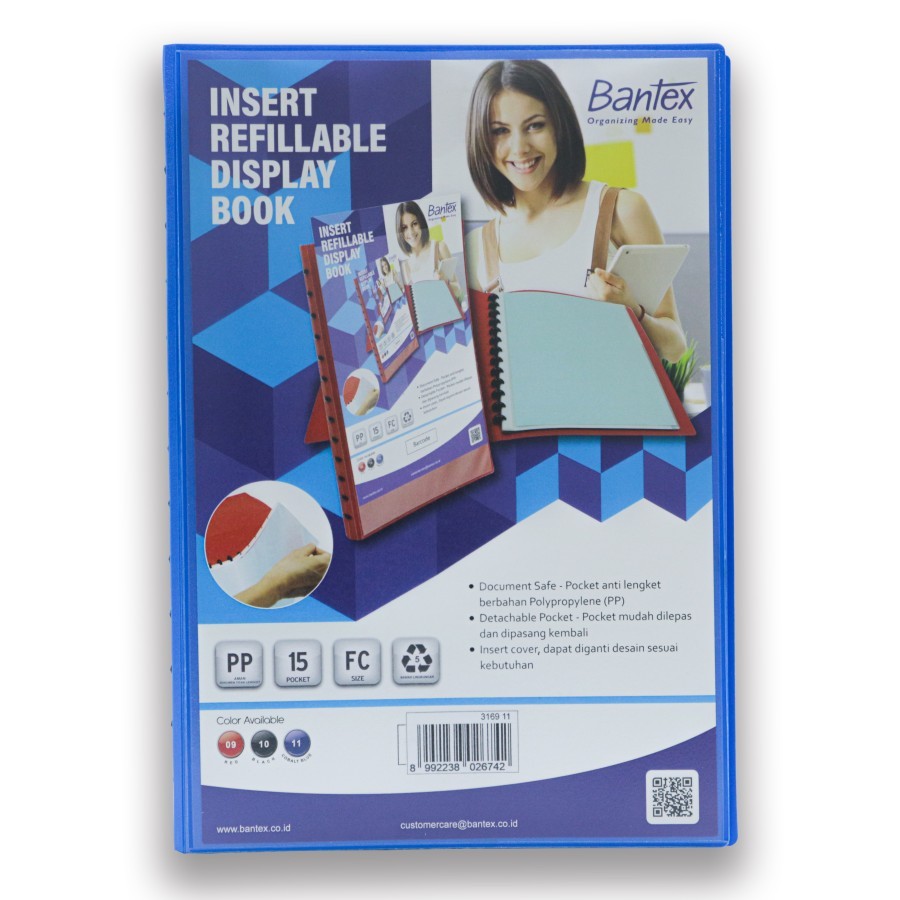 BANTEX Insert Clear Holder / Display Book Refillable Folio - Cobalt Blue - utama